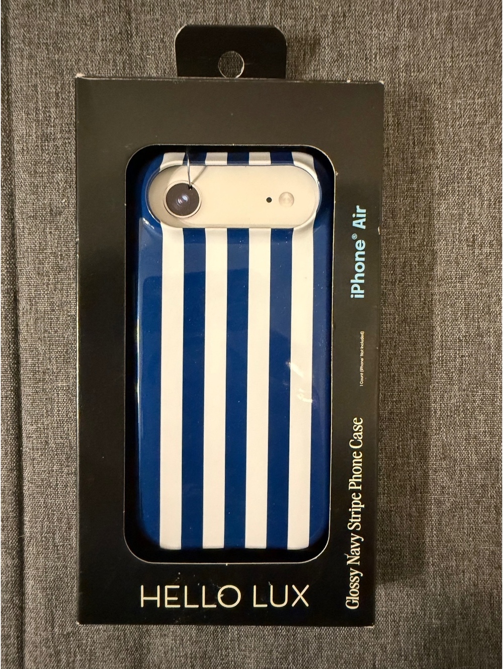 HELLO LUX Glossy Navy Stripe Phone Case for iPhone Air